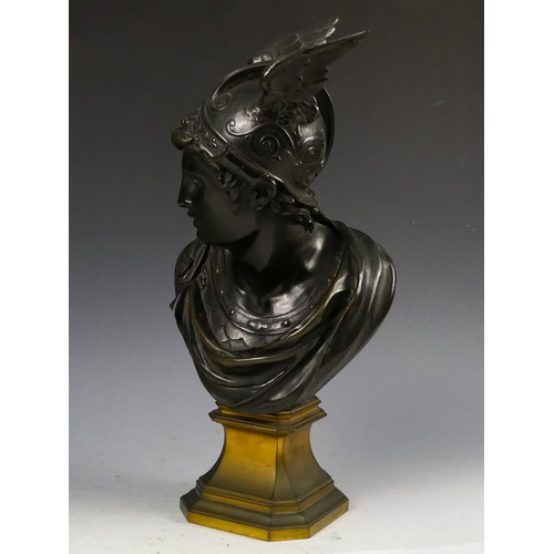 1159 - After Jean Jules SALMSON (1825-1902) Mercury (Hermes) - the bronze figure wearing a winged helmet, o... 