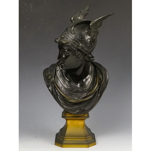 1159 - After Jean Jules SALMSON (1825-1902) Mercury (Hermes) - the bronze figure wearing a winged helmet, o... 
