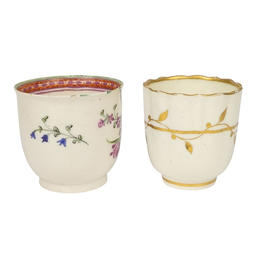 1222 - An early 19th century Royal Crown Derby coffee can - decorated in an Imari manner, together with thr... 