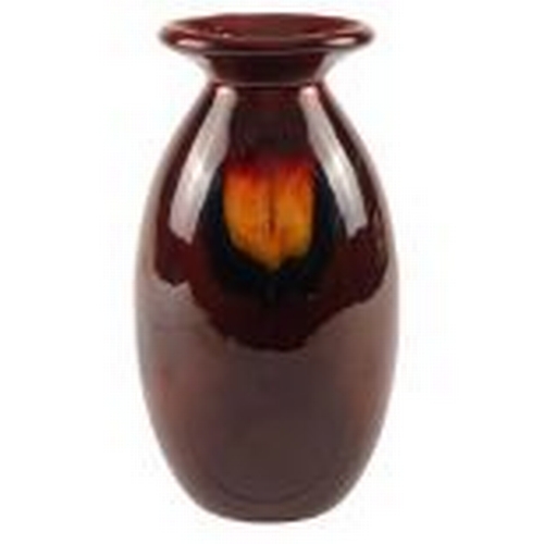 1220 - Anita Harris Studio vase - of baluster form and decorated with stylised flowers on a red ground, the... 