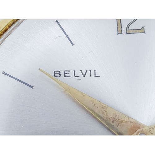 510 - A Belvil gilt pocket watch - the silvered dial set out with an Arabic twelve and baton numerals feat... 