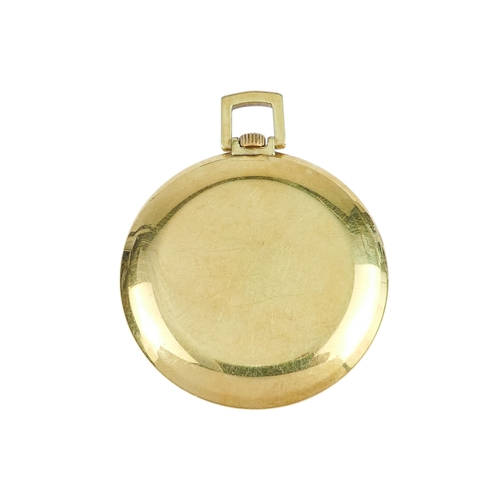 510 - A Belvil gilt pocket watch - the silvered dial set out with an Arabic twelve and baton numerals feat... 