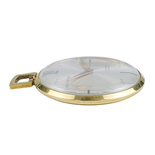 510 - A Belvil gilt pocket watch - the silvered dial set out with an Arabic twelve and baton numerals feat... 