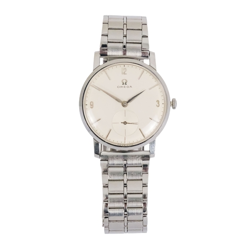 516 - A gentlemans Omega calibre 510 wristwatch - with a polished steel case and associated deployant stra... 