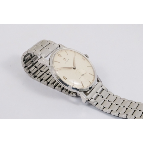 516 - A gentlemans Omega calibre 510 wristwatch - with a polished steel case and associated deployant stra... 