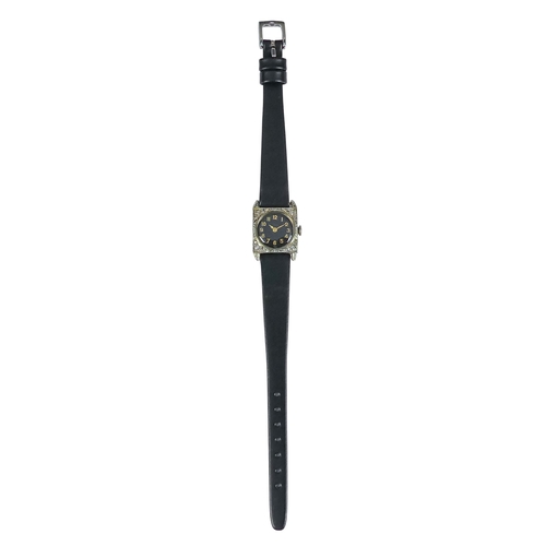 523 - A Vertex ladies cocktail watch - the 18ct white gold case set with diamonds, the circular dial set o... 
