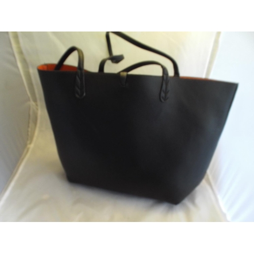 126 - New black & orange Tote bag with extra bag inside