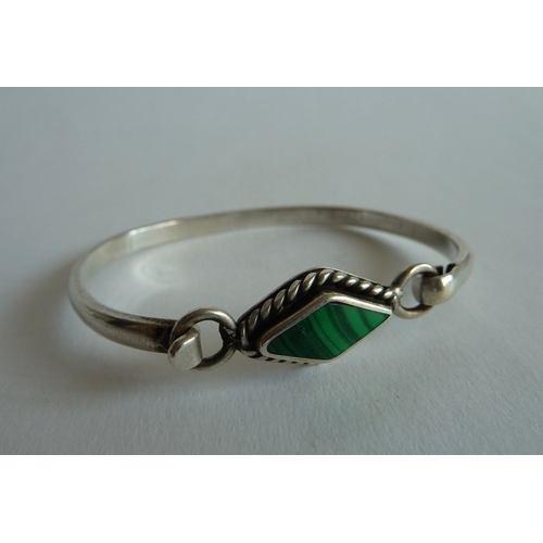 171 - Greenstone 925 silver bangle 19.82 grams