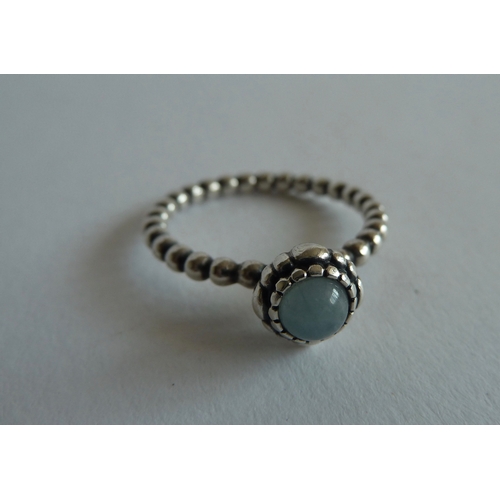 172 - Pandora ring blue stone size P