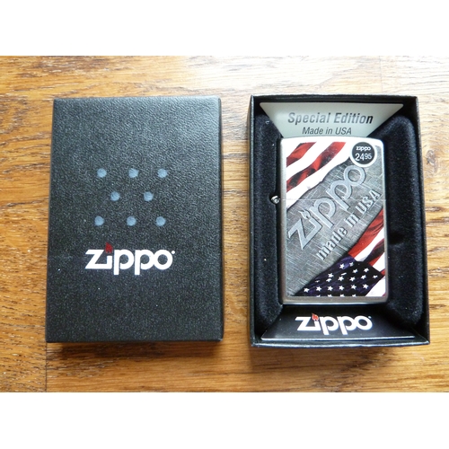 189 - New Zippo flags & metal lighter