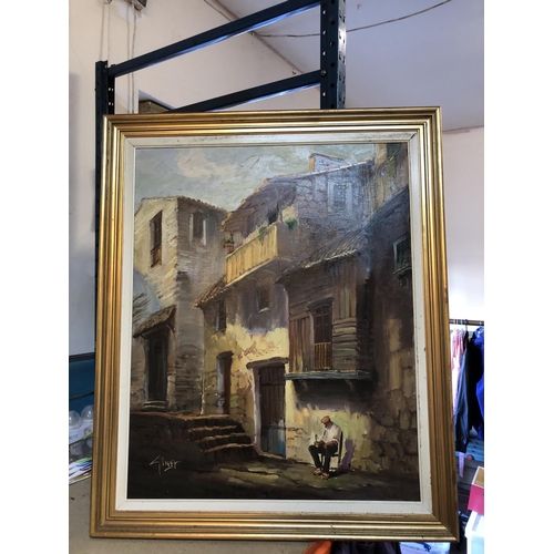60 - Large oil on canvas signed