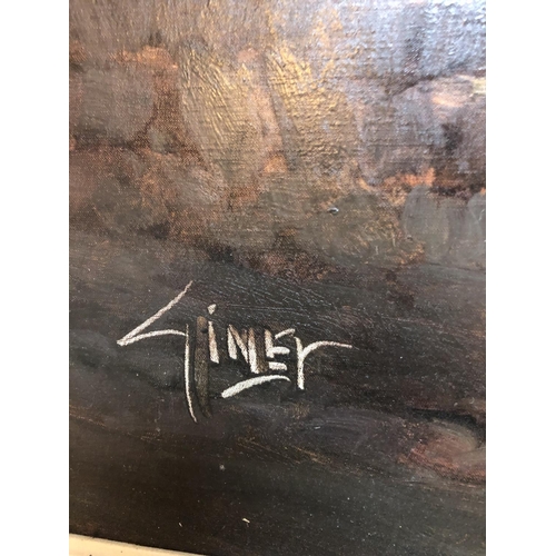 60 - Large oil on canvas signed