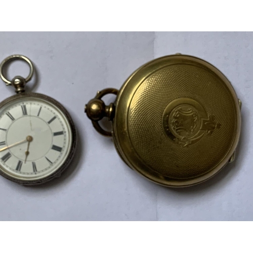 85 - Pocket watch & fob watch (1 935 silver) UNTESTED