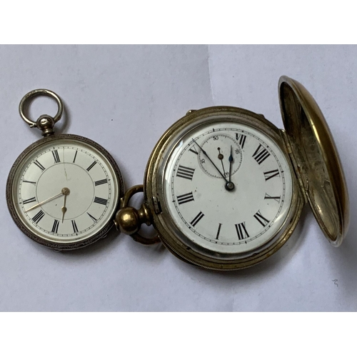 85 - Pocket watch & fob watch (1 935 silver) UNTESTED