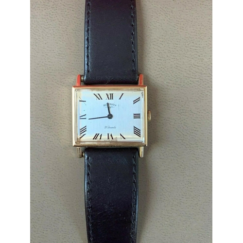 106 - Vintage gents Rotary 9ct solid gold dress watch 21 jewels