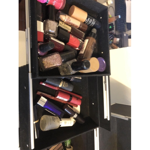 262 - Make up box full of part used makeup