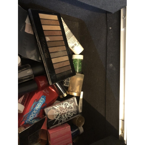 262 - Make up box full of part used makeup