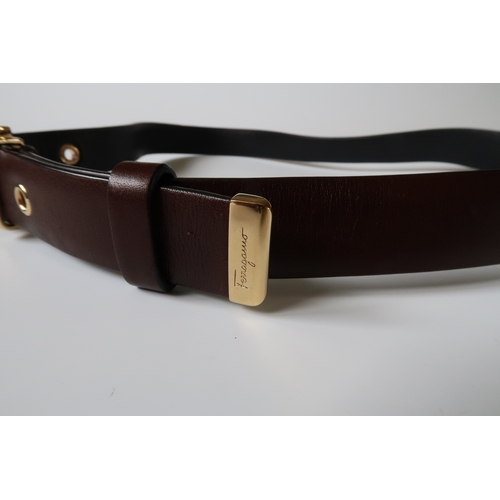 160 - Ladies Salvatore Ferragamo brown belt 80CMS