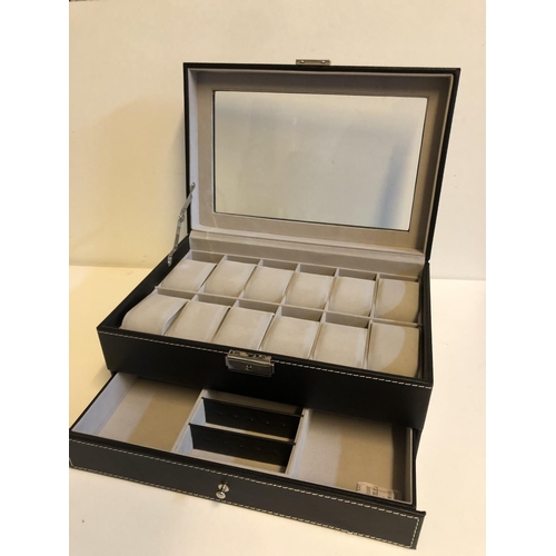 43 - New 12 space watch box with draw