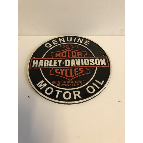 62 - Cast iron Harley sign