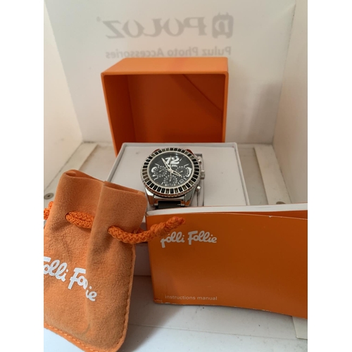 110 - Folli Follie Chronograph WORKING watch boxed AS FOUND