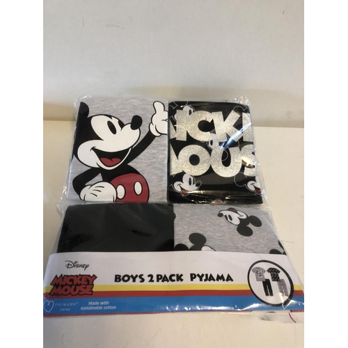 117 - Mickey Mouse boys 2 pack of pyjamas set size 5-6 yrs