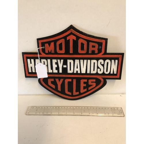 136 - Cast iron Harley Davidson sign