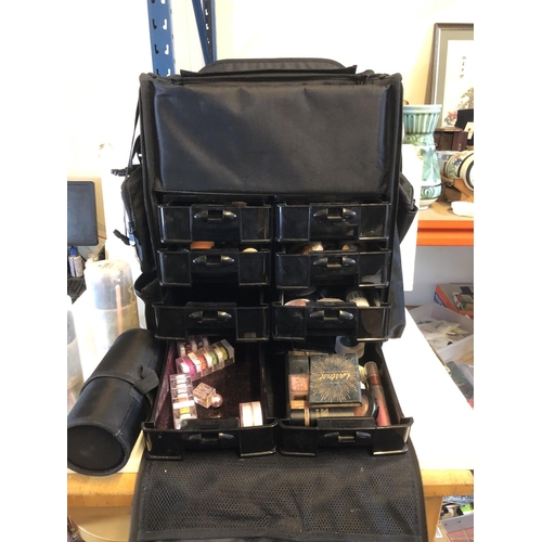 39 - Beautician travel case with make up & lots of brushes