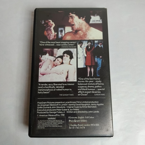 255 - VINTAGE 1981 AN AMERICAN WEREWOLF IN LONDON VHS TAPE