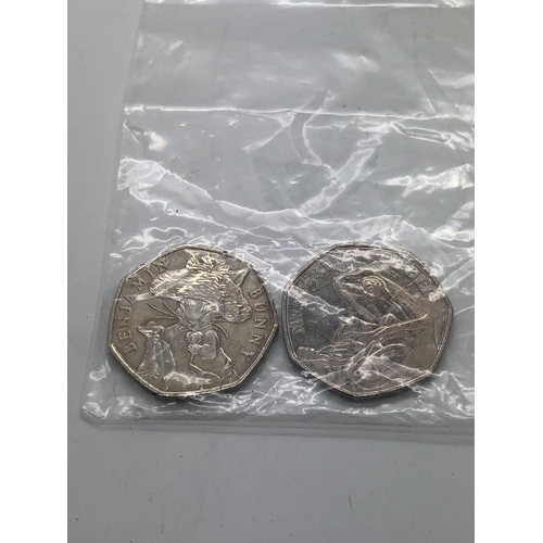 367 - X2 Beatrix Potter 50p coins