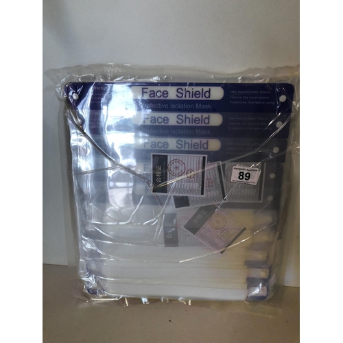 89 - Pack of 10 full face shields