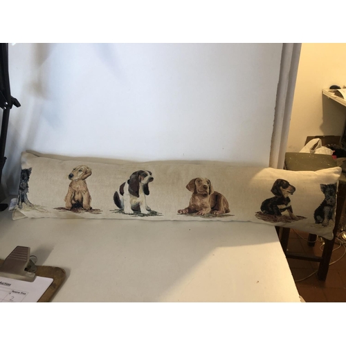 93 - Long cushion with picture of dogs