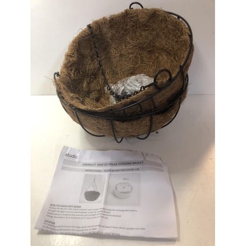 96 - Pair of ne solar hanging baskets