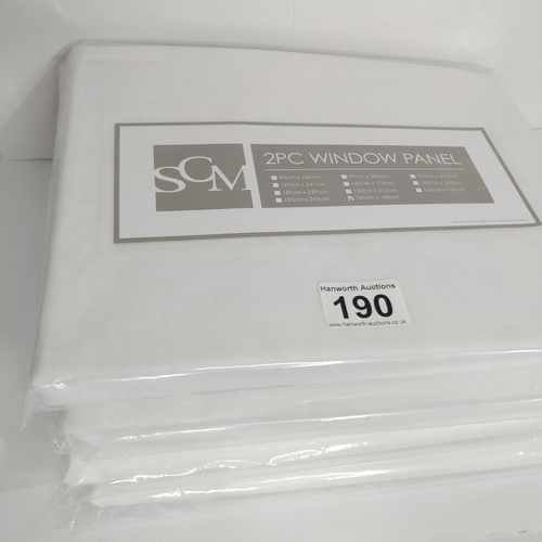 190 - 4 x 2pc window panel curtains