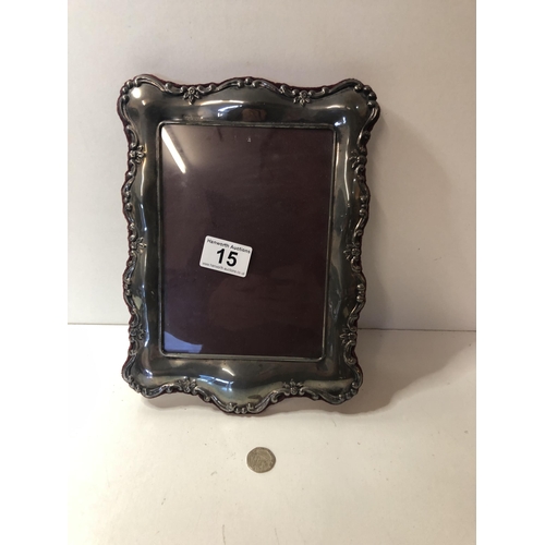 15 - Silver plated photo frame