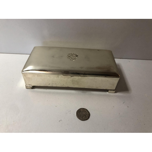 16 - Silver plated cigarette box