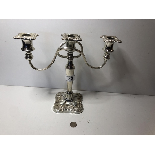 23 - Silver plated candelabra