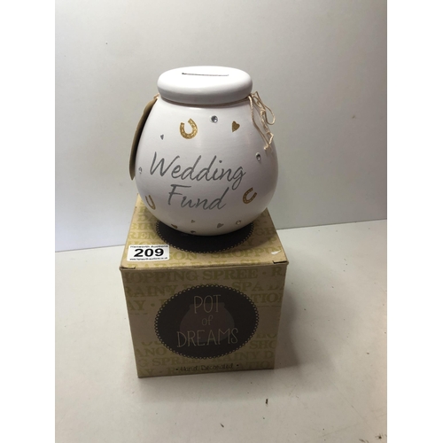 209 - New pot of dreams wedding money box