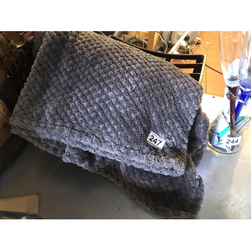 247 - Large grey waffle throw/blanket