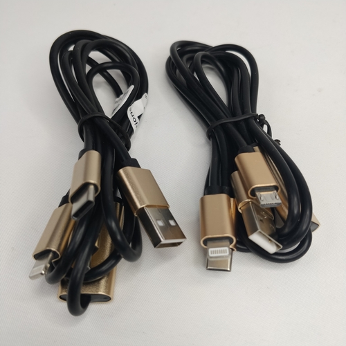 199 - 2PCS x 3in1 USB TYPEC MICRO LIGHTNING CABLE