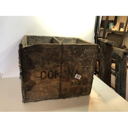 63 - Vintage wooden Corona crate