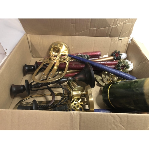 367 - Box of candle holders etc