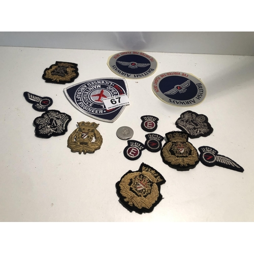 67 - Qty of British Airways patches