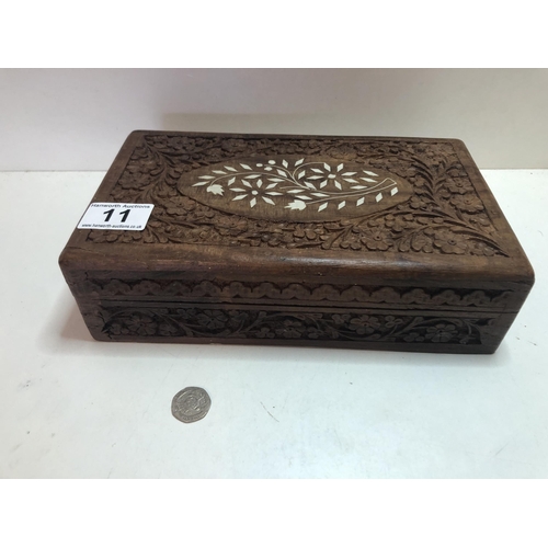 11 - Carved wooden box