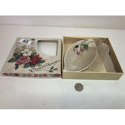 45 - Crown Devon dish & spoon
BOXED