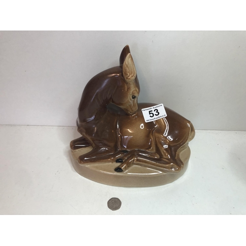 53 - Large porcelain figure  of a deer
PLEASE NOTE NOT POSTABLE