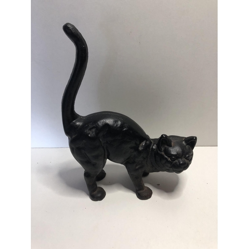 278 - Cast iron door stop cat