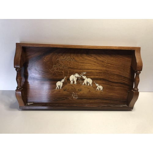 280 - Wooden inlaid tray