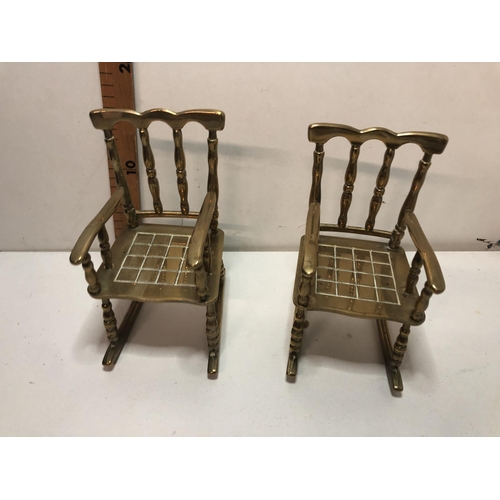 170 - x2 brass chairs