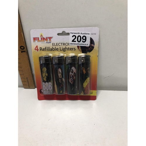 209 - Pack of 4 refillable lighters